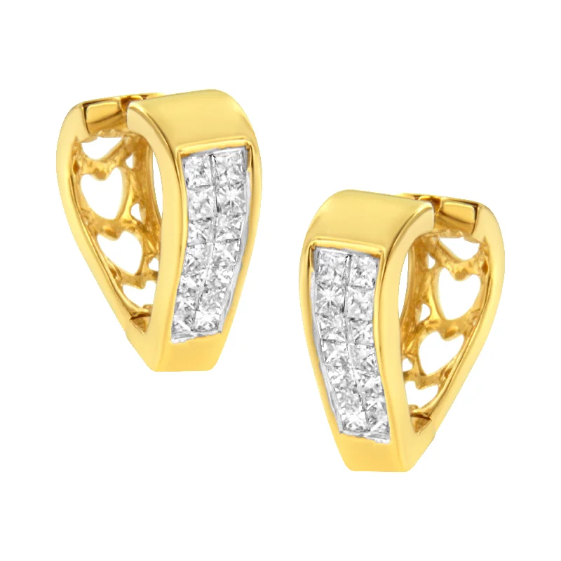 Best hoop earrings with gold-plated finishes for an affordable luxury vibe-14K Yellow Gold Diamond Huggy Earrings