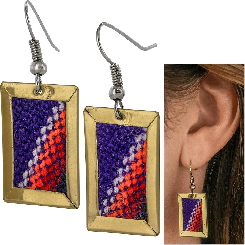 Hoop earrings with twisted metal designs for a dynamic and modern style-Woven Aguayo Rainbow Earrings