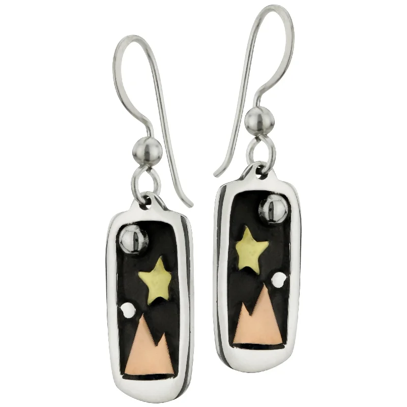 Hoop earrings with open designs for a modern, lighthearted vibe-Mountain Starlight Sterling Earrings