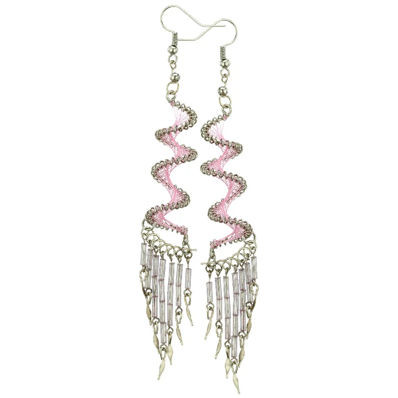 Best hoop earrings with cubic zirconia for a budget-friendly, dazzling look-Spiral Swirl Peruvian Thread Earrings