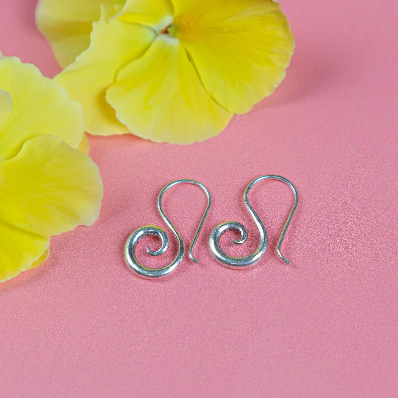 Best hoop earrings with geometric cuts for a sharp, modern appeal-Chunky Swirl Sterling Silver Earrings