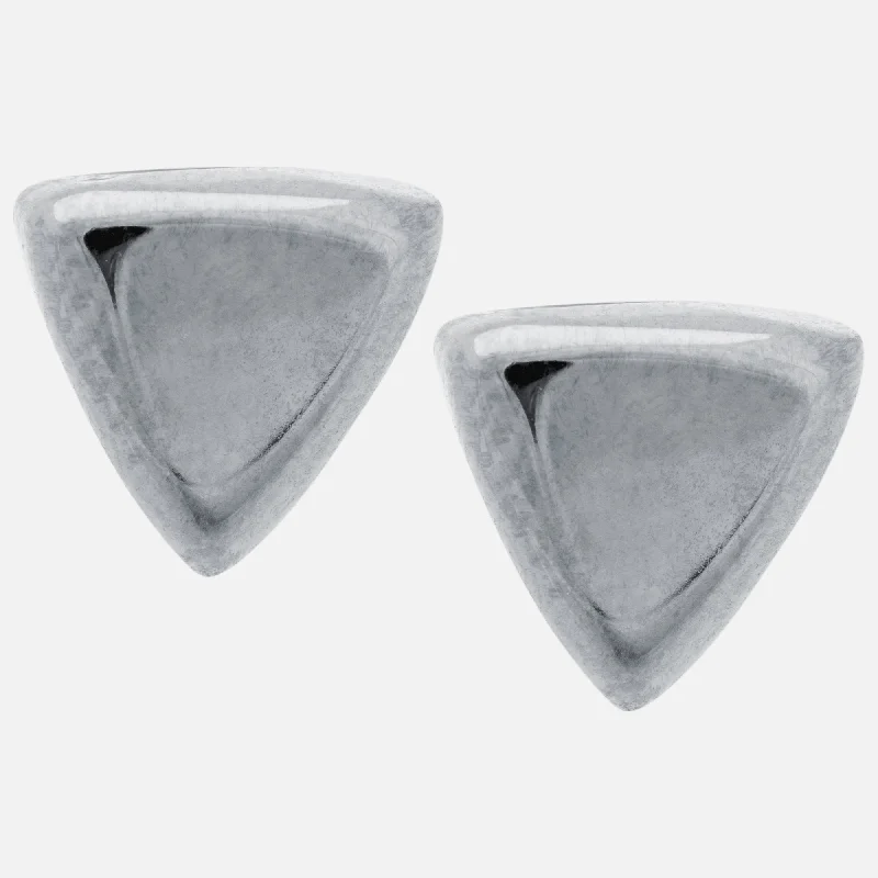 Lightweight hoop earrings for comfortable and all-day wear-Sterling Silver Triangle Earrings