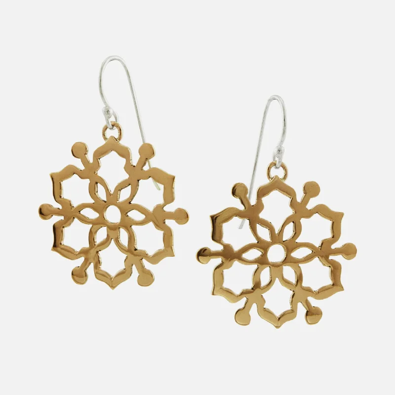 Hoop earrings with floral motifs for a feminine and nature-inspired look-Moroccan Mandala Copper Earrings