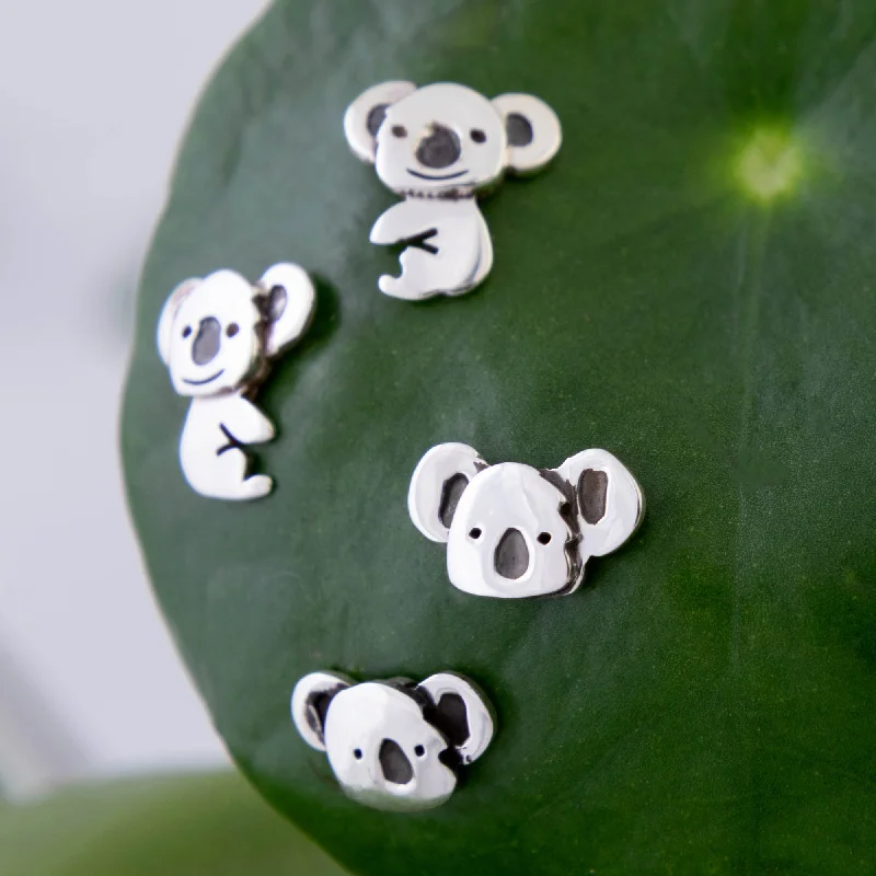 Best hoop earrings with geometric cuts for a sharp, modern appeal-Sterling Koalas Post Earrings