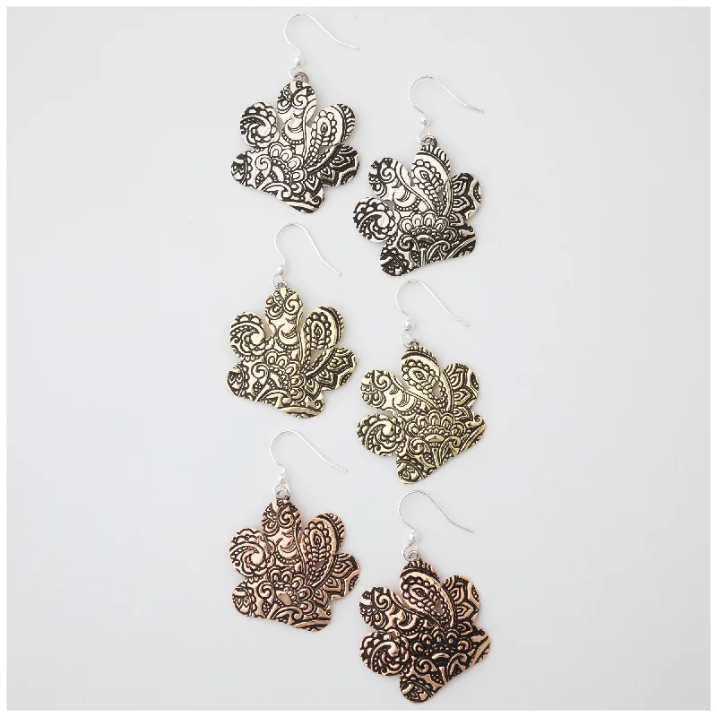 Best hoop earrings with vintage coins for a retro, antique-inspired style-Paisley Paws Mixed Metal Earrings