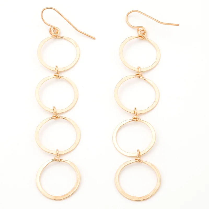 Best hoop earrings with vintage-style detailing for a nostalgic and timeless look-Golden Hammered Circle Fall Earrings