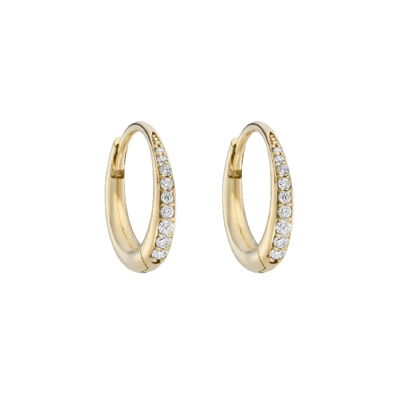 Best hoop earrings with butterfly motifs for a playful and whimsical appearance-9k Chunky Diamond Pavé Clicker Hoops