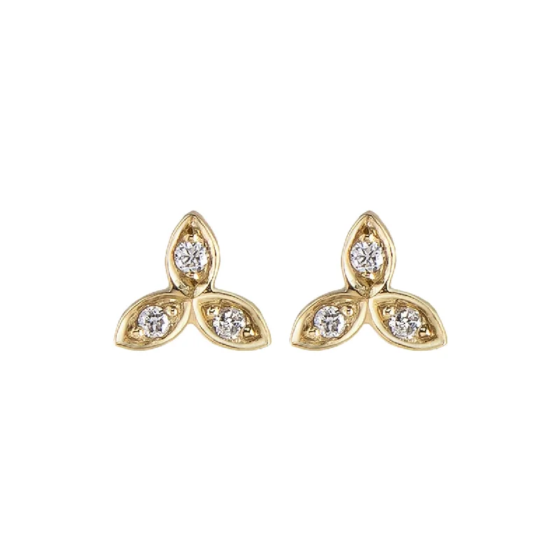 Best hoop earrings with oval shapes for a unique and elongated design-Diamond Pinwheel Trio Studs