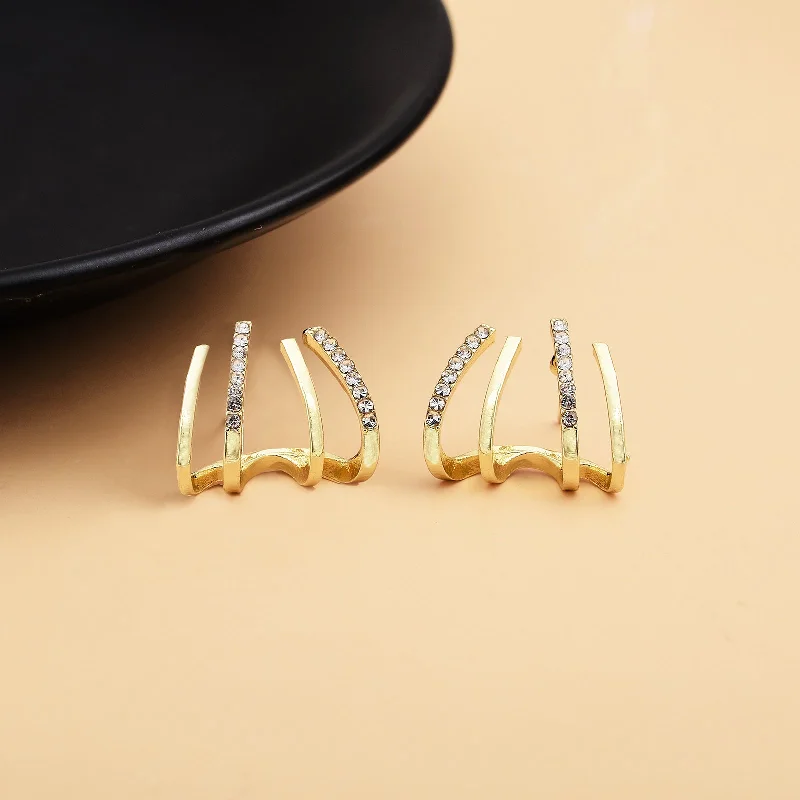 Hoop earrings with cut-out designs for a creative and lightweight effect-Aish Fashionable Studs