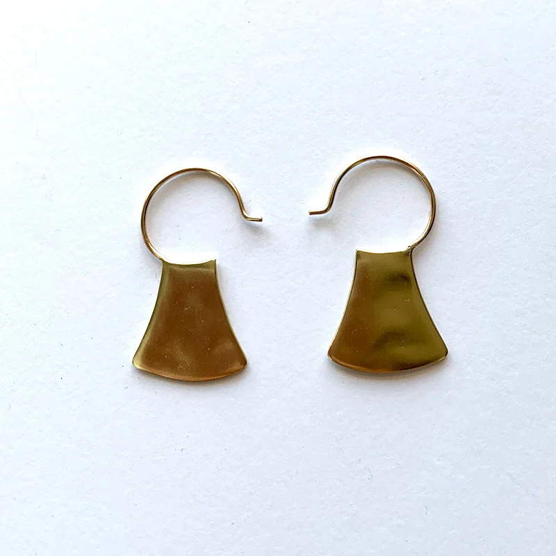 Hoop earrings with luxe velvet finishes for a rich and luxurious touch-Blade Earring - Brass