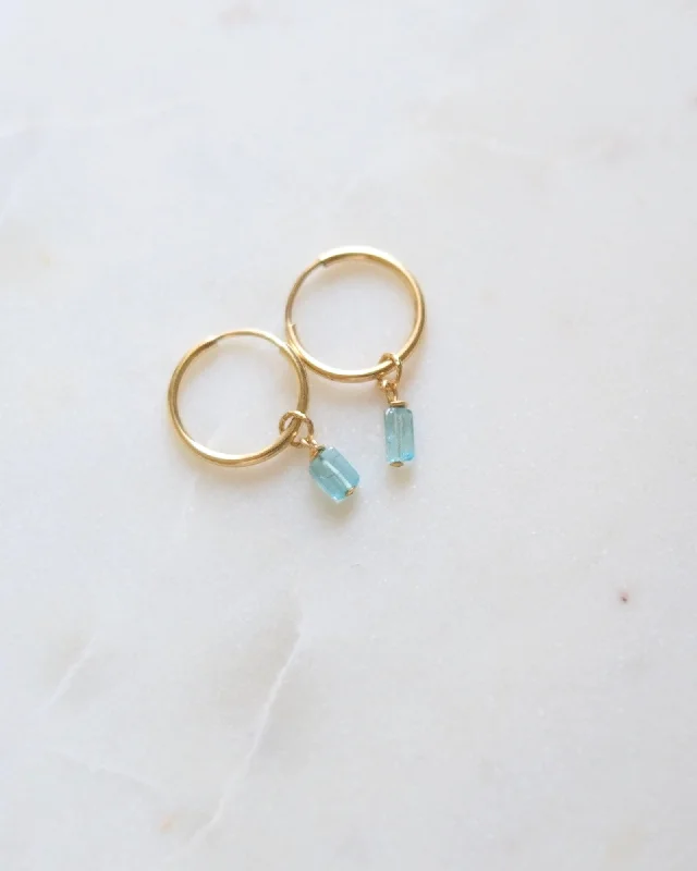 Best hoop earrings with minimal embellishments for a sleek and modern look-Blue Apatite Mini Infinity Hoops