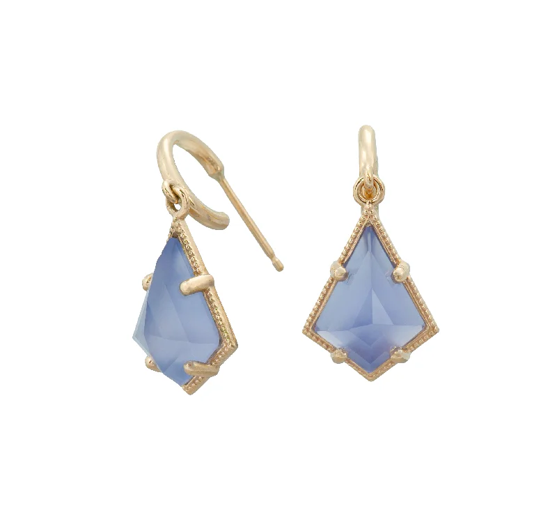 Hoop earrings with cut-out designs for a creative and lightweight effect-Blue Chalcedony Mana Earrings