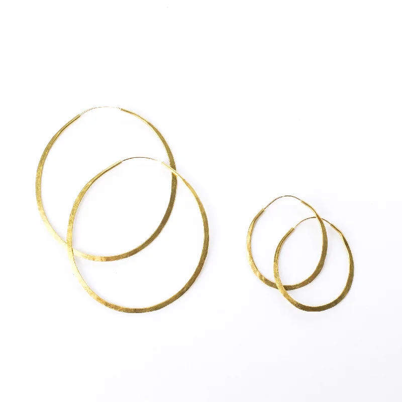 Best hoop earrings with geometric hexagon shapes for a modern, angular look-Brass Circle Hoops