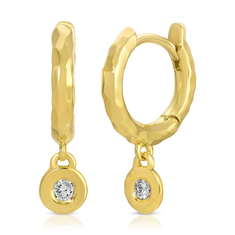 Hoop earrings with oversized pearl accents for a statement-making look-Charmed Micro Gabby Hoops - Nano Nesting Diamond