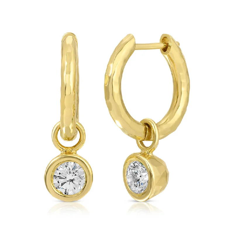 Best hoop earrings with asymmetrical designs for a fashion-forward, avant-garde look-Charmed Petite Gabby Hoops - Diamond