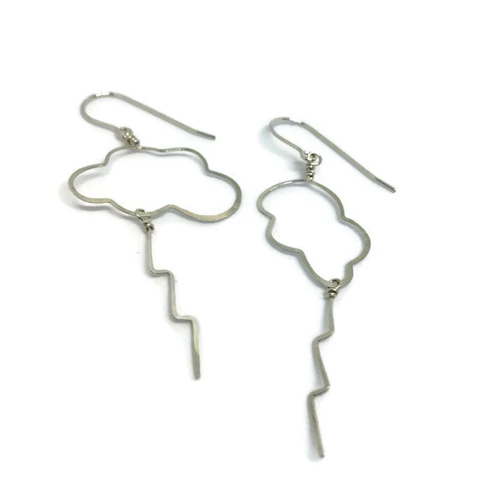 Best hoop earrings with gold for a luxurious and timeless look-Cloud & Lightning Bolt Earrings