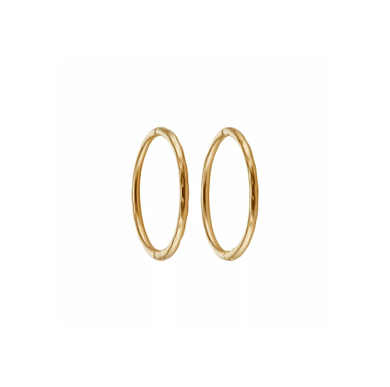 Hoop earrings with abstract shapes for an artistic and creative touch-14k 8mm Hammered Click Hoops