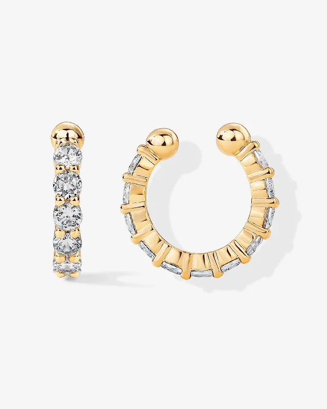 Hoop earrings with removable pendants for a versatile and customizable accessory-Daria Ear Cuffs