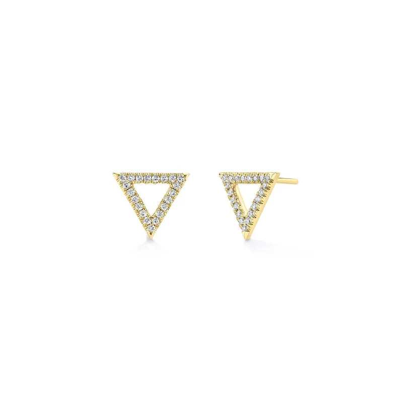 Hoop earrings with luxe velvet finishes for a rich and luxurious touch-Diamond Triangle Earrings