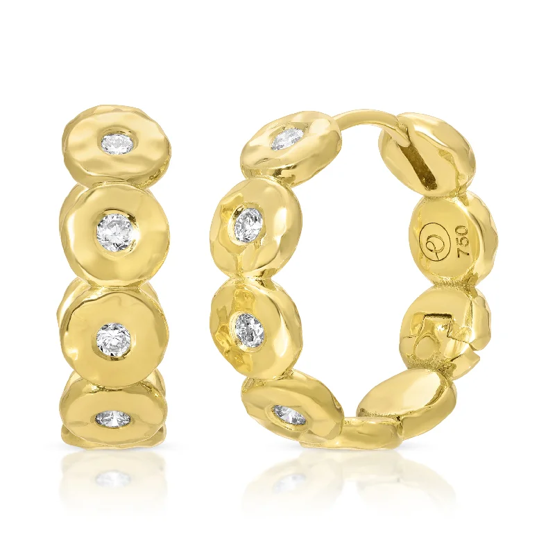 Best hoop earrings with smooth ceramic finishes for a polished, clean style-Petite Edith Hoops - Diamond