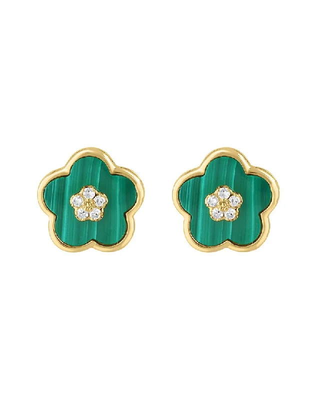 Hoop earrings with multi-tone finishes for a colorful and layered effect-Effy Fine Jewelry 14K 1.69 ct. tw. Diamond & Malachite Earrings