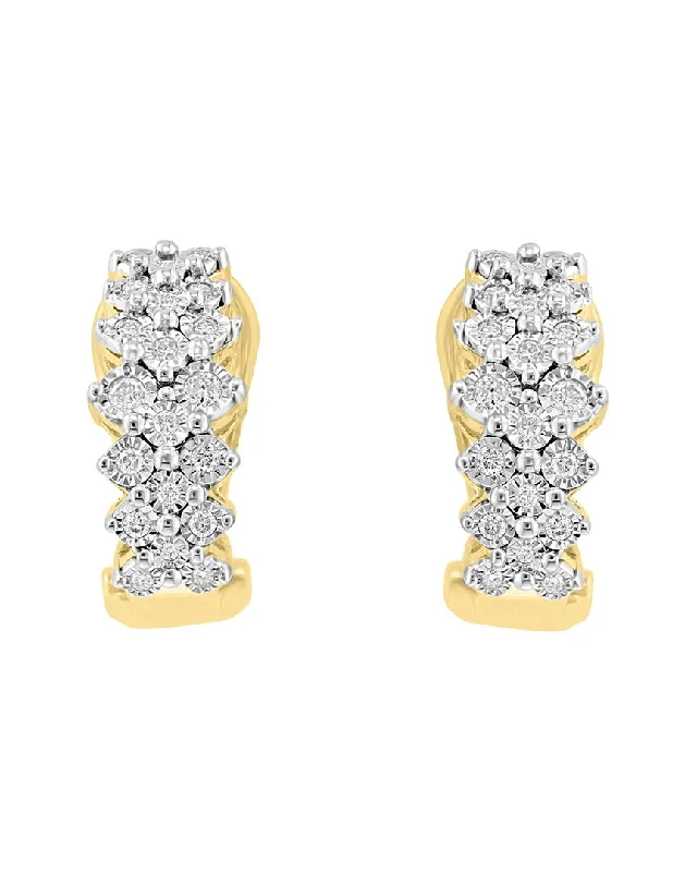 Hoop earrings with intricate designs for a unique and artistic appearance-Effy Fine Jewelry 14K Over Silver 0.33 ct. tw. Diamond Earrings