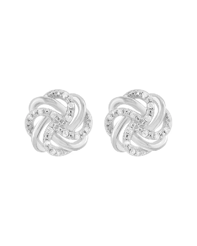 Hoop earrings with rhinestone embellishments for a glamorous and sparkling look-Effy Fine Jewelry Silver 0.09 ct. tw. Diamond Earrings