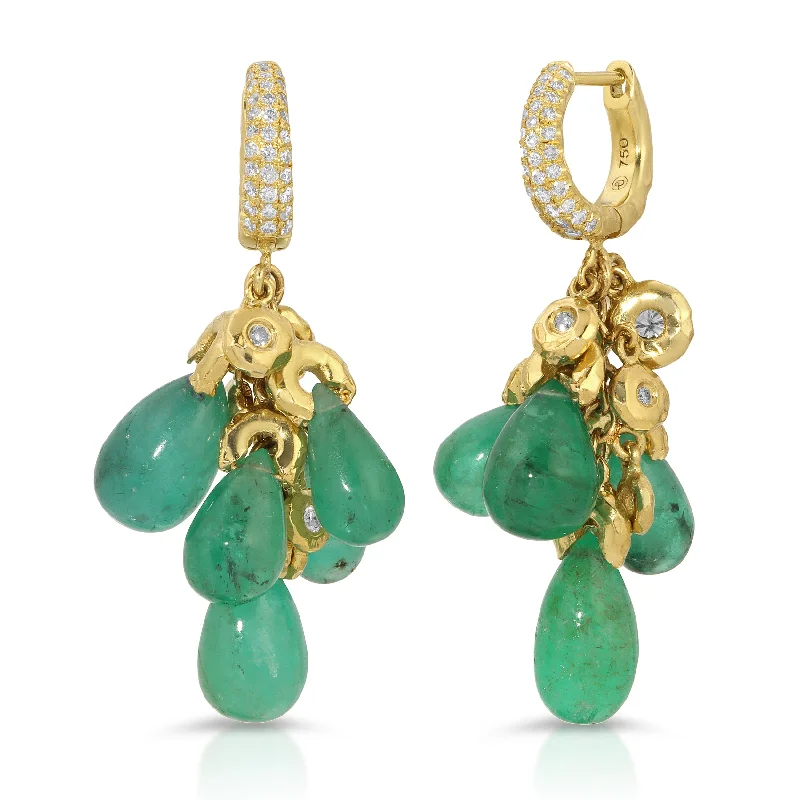 Hoop earrings with tortoiseshell designs for a chic and classic style-Emerald Parrot Fish Earrings