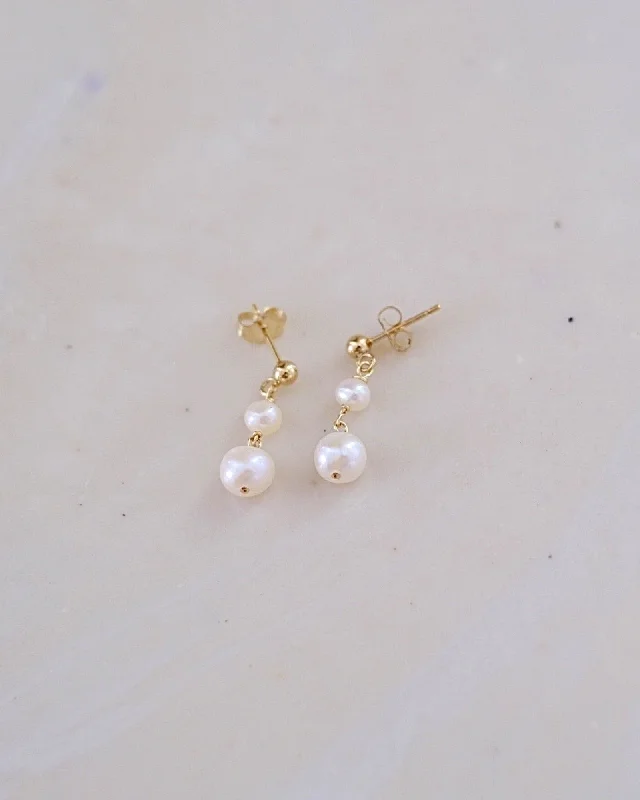 Hoop earrings with dangling charms for a playful and fun look-Pearl Odango Earrings