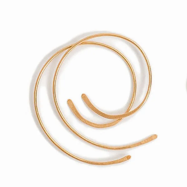 Best hoop earrings with matching bracelets for a coordinated jewelry set-Large GF Spiral Hoops