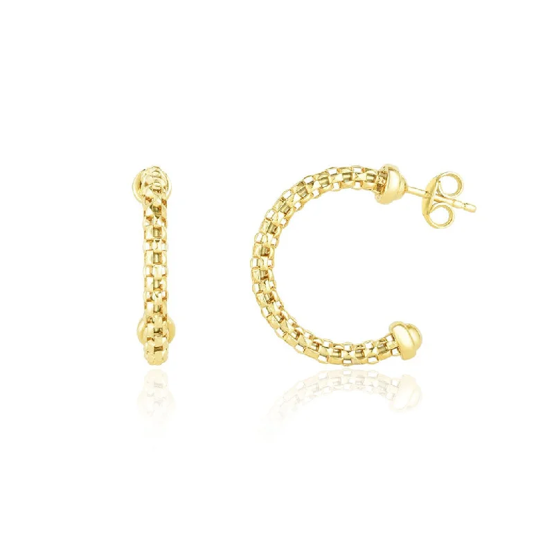 Medium hoop earrings for an everyday look with the perfect balance of style-Gold Box Chain Hoop Earrings