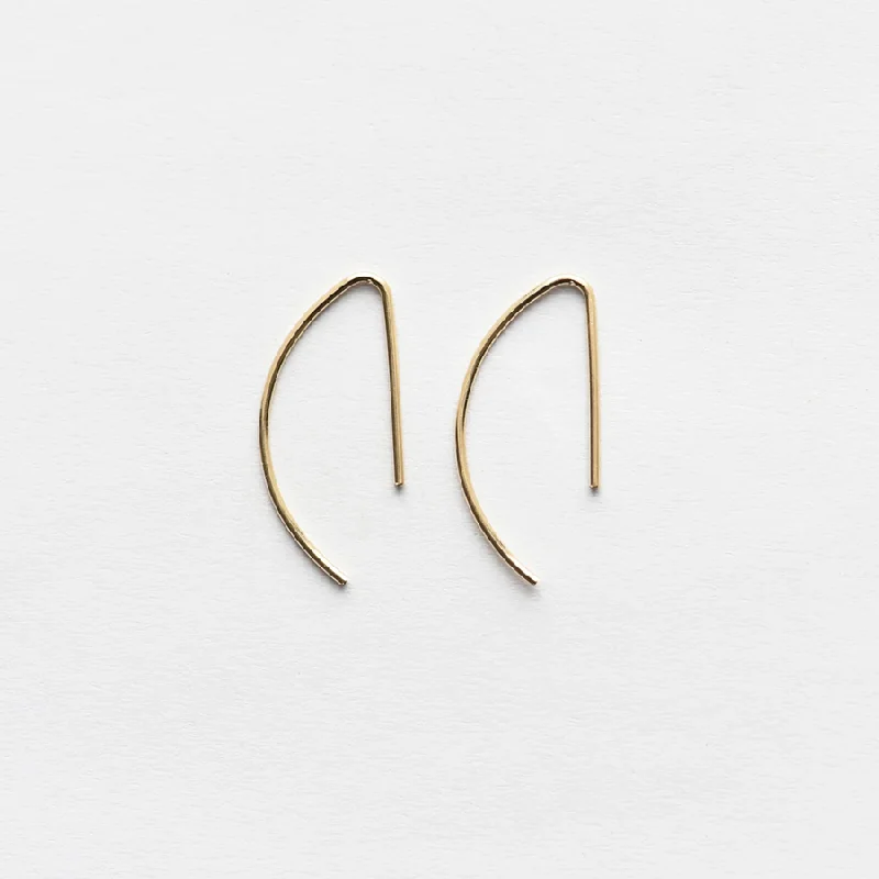 Hoop earrings with textured gold for a refined and sophisticated aesthetic-Gold Filled D Threader