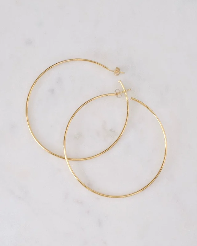 Hoop earrings with abstract wirework for an artistic, unique look-Gold Large Hoop Earrings