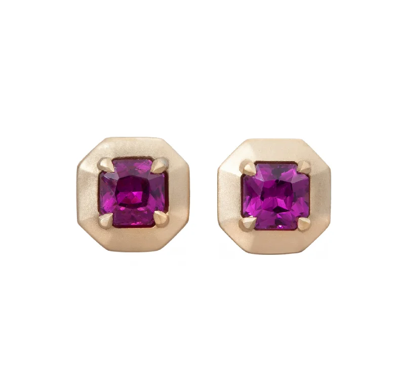 Hoop earrings with leather accents for a sleek and bold combination-Grape Garnet Audrey Earring