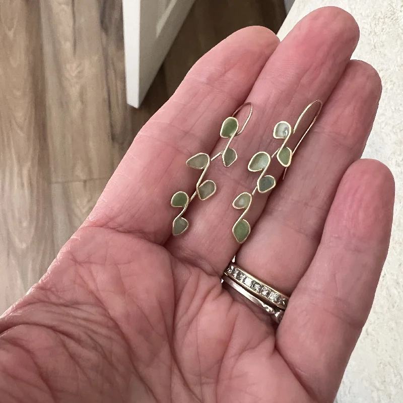 Best hoop earrings with oval shapes for a unique and elongated design-Green Vine Earrings