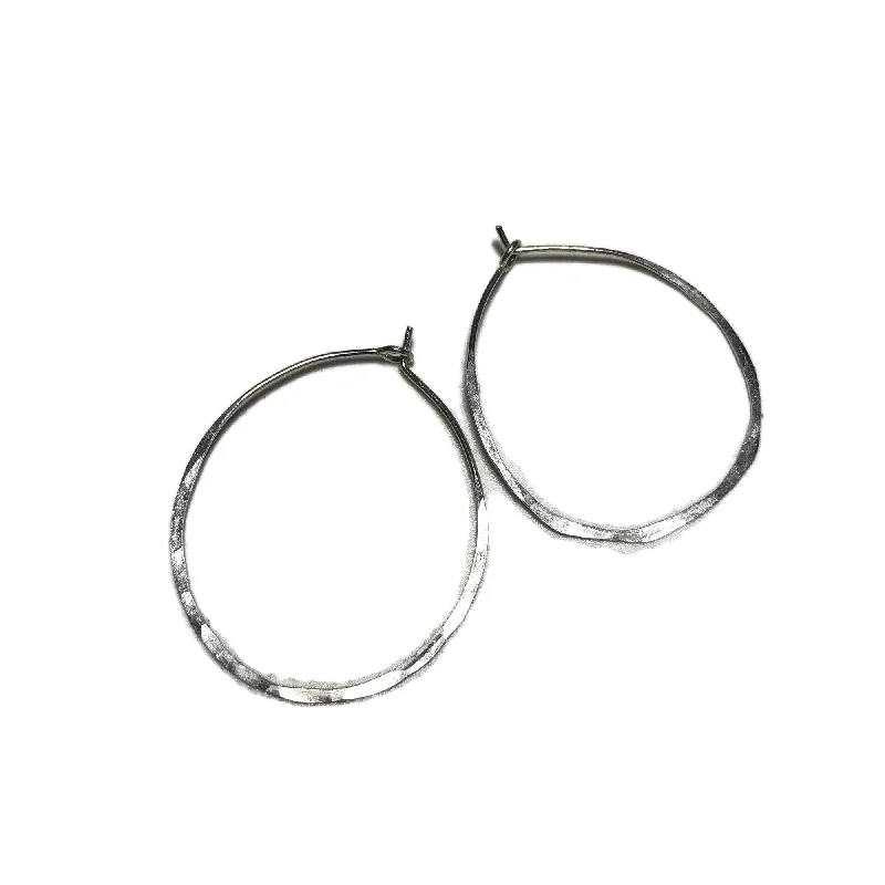 Best hoop earrings with geometric hexagon shapes for a modern, angular look-Hammered Hoop Earrings