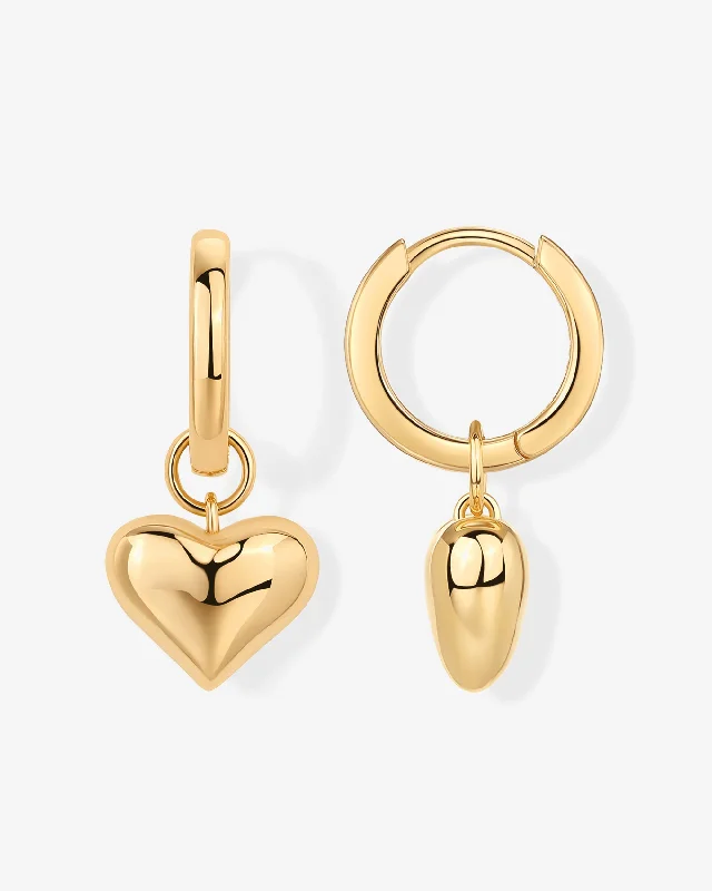 Hoop earrings with stacked layers for a bold and textured design-Heart Charm Earrings