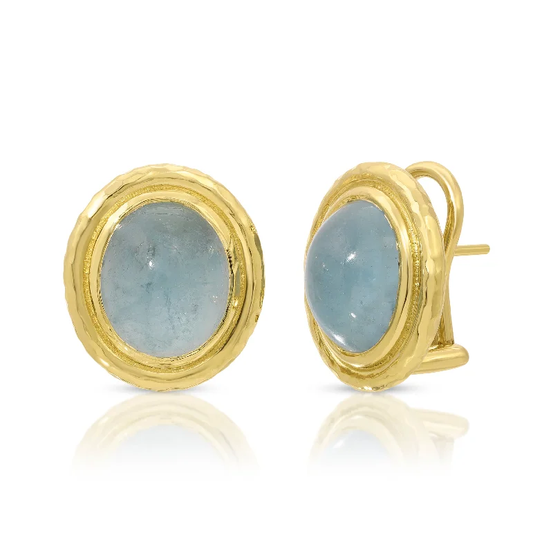 Hoop earrings with open designs for a modern, lighthearted vibe-Horizon Stud - Aquamarine