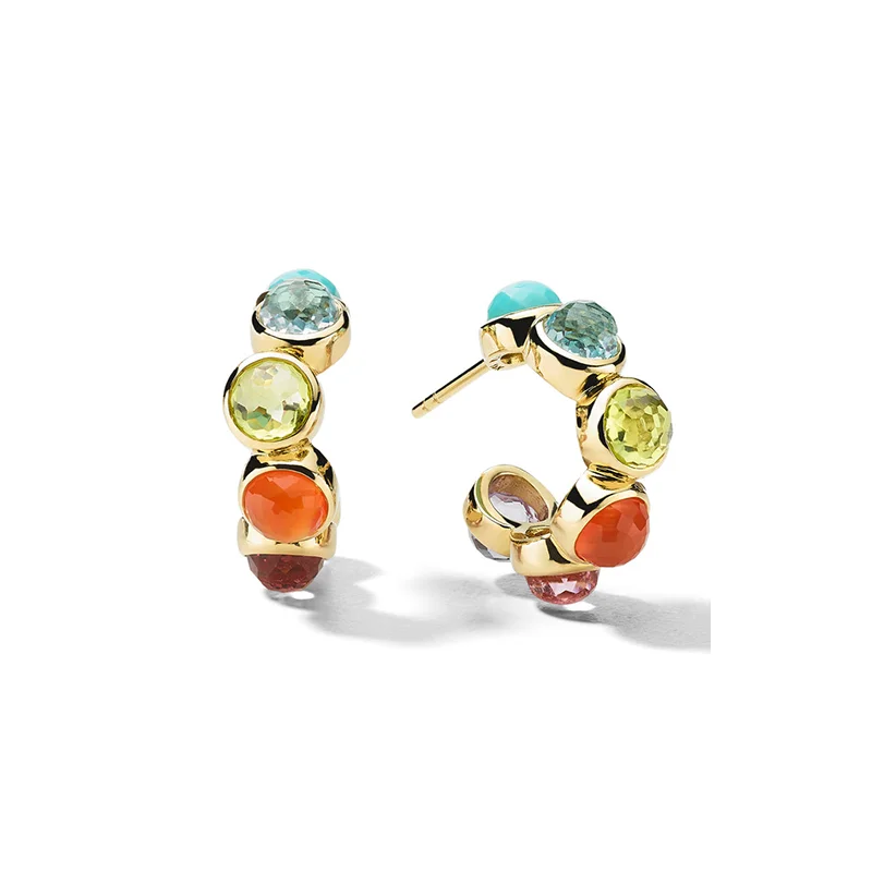 Best hoop earrings with baroque pearls for a luxurious and elegant vibe-IPPOLITA Lollipop Mini Bubble Hoop Earrings in Rainbow