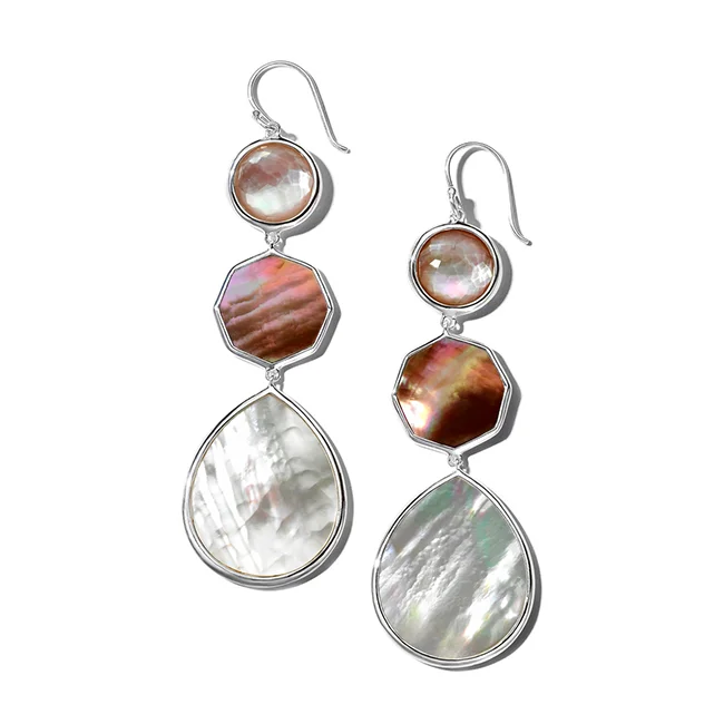 Best hoop earrings with enamel details for a colorful and modern look-IPPOLITA Polished Rock Candy Sterling Silver Crazy 8's Earrings in Dahlia