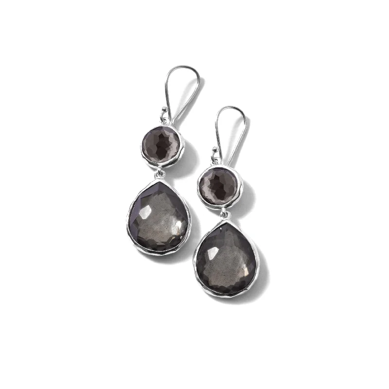 Hoop earrings with polished metal for a shiny and high-quality finish-IPPOLITA Rock Candy Sterling Silver Mini Teardrop Snowman Gemstone Doublet Earrings