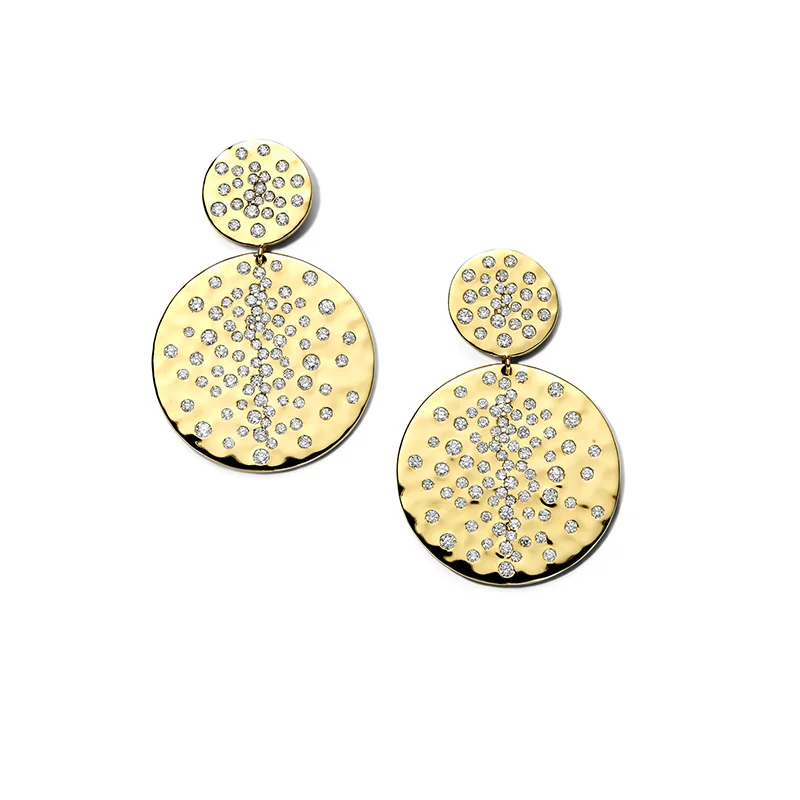 Best hoop earrings with vintage coins for a retro, antique-inspired style-IPPOLITA Stardust 18K Yellow Gold Crinkle Snowman Diamond Earrings