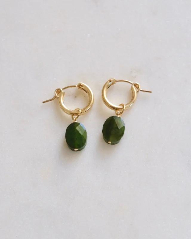 Large hoop earrings for a bold and statement-making fashion accessory-Jade Huggie Hoops