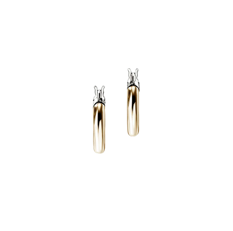 Hoop earrings with a matte finish for a sleek and sophisticated appearance-John Hardy Essentials Mixed Metals Huggie Hoop Earrings