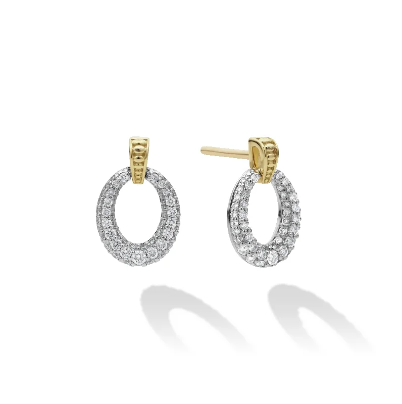 Large hoop earrings for a bold and statement-making fashion accessory-LAGOS Caviar Lux Oval Drop Diamond Earrings