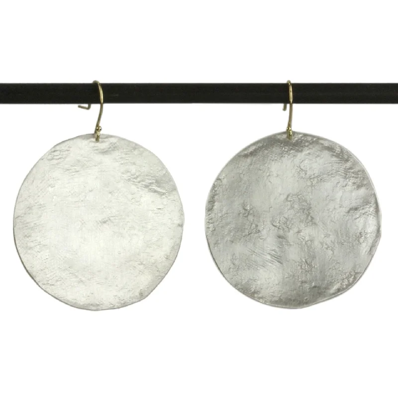 Classic hoop earrings with a thin profile for a sleek and subtle style-Large Silver Paper Moon Earrings