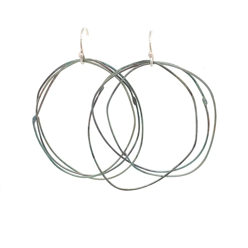 Lightweight hoop earrings for comfortable and all-day wear-Large Triple Ring Earrings