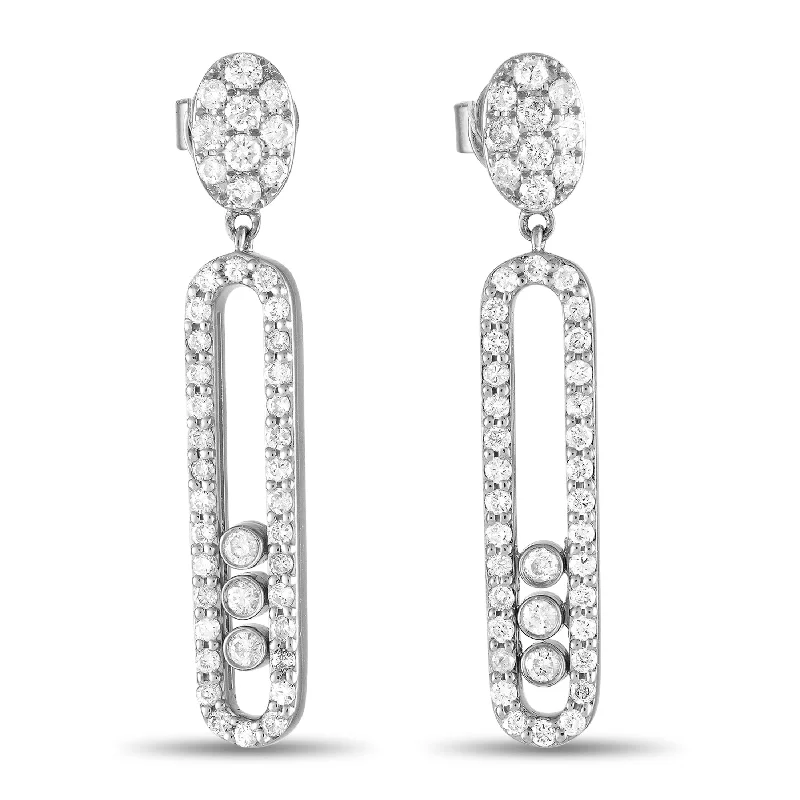 Best hoop earrings with vintage coins for a retro, antique-inspired style-LB Exclusive 14K White Gold 1.00ct Diamond Earrings ER28881-W