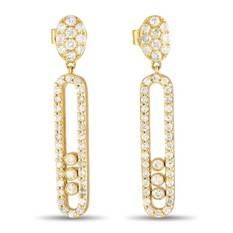 Hoop earrings with snake print designs for an edgy, wild appearance-LB Exclusive 14K Yellow Gold 1.00ct Diamond Earrings ER28882-Y