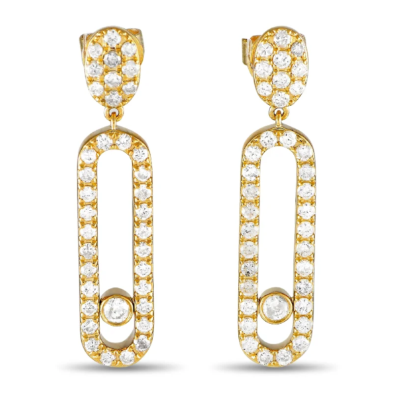 Hoop earrings with multi-tone finishes for a colorful and layered effect-LB Exclusive 14K Yellow Gold 1.16ct Diamond Earrings ER28317